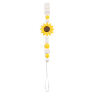 Corrente de clipe para chupeta de flor de silicone Daisy - pingente mastig&aacute;vel, sem BPA, atacado OEM