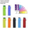 Botella de agua deportiva de silicona plegable | Botella de gimnasio plegable OEM personalizada, certificada por FDA y LFGB