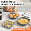 Silikon-Luftfritteusen-Zubeh&ouml;rset 3-in-1 – zusammenklappbarer Einsatz, Muffinform f&uuml;r 7 Tassen und Eierbissform f&uuml;r 4 Tassen mit Stahlrahmen