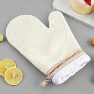 Guanti da forno in silicone ispessito con fodera in cotone – Guanti da forno antiscivolo resistenti al calore, senza LFGB e BPA | Logo personalizzato OEM