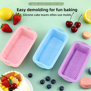 Molde rectangular de silicona para pan y tostadas – Molde antiadherente para hornear pasteles de pan sin BPA para horno, microondas y freidora | Logotipo personalizado OEM