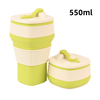 Silikon Katlanabilir Kahve Fincanı Seti - Ebeveyn ve &Ccedil;ocuk 550ml + 300ml, Katlanabilir Seyahat Kupa, BPA İ&ccedil;ermez, OEM Toptan Satış