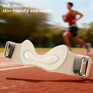3D-Airbag-Silikon-Patellagurt – verstellbares Kniest&uuml;tzband mit Airfoil-Pad und selbstsichernder Schnalle f&uuml;r Laufen, Fitness und Sport | Benutzerdefiniertes OEM-Logo