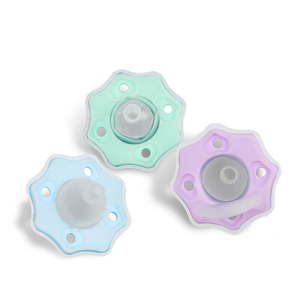 Chupete de silicona para reci&eacute;n nacidos: tetina de ortodoncia de 0 a 3 m, geometr&iacute;a compatible con la lactancia materna, 7 colores pastel suaves | Fabricante OEM certificado EN 1400 y CPC