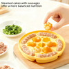 Molde de silicona para vaporizador de alimentos para beb&eacute;s 2 en 1 – Molde redondo para pasteles y salchichas al vapor con lindos animales con orificios de ventilaci&oacute;n y mango resistente al calor | Logotipo personalizado OEM