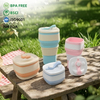 Silikon Katlanabilir Kahve Fincanı Seti - Ebeveyn ve &Ccedil;ocuk 550ml + 300ml, Katlanabilir Seyahat Kupa, BPA İ&ccedil;ermez, OEM Toptan Satış