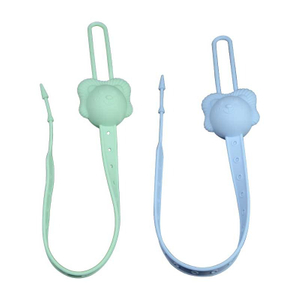 Support de s&eacute;curit&eacute; pour jouets en silicone Lion — Bande de 5,3 cm de large, r&eacute;glage &agrave; 17 trous, anneau de dentition en forme de globe creux + boule d'auto-stockage | Facteur de forme 3 en 1, d&eacute;clar&eacute; EN 12586, test&eacute; CPSC, fabricant OEM certifi&eacute; FDA et EN 71-3.