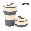 Set di tazze da caff&egrave; pieghevoli in silicone - Genitore e bambino 550 ml + 300 ml, tazza da viaggio pieghevole, senza BPA, commercio all'ingrosso OEM
