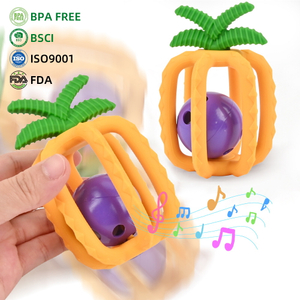 Silikon Ananas Bebek Diş &Ccedil;ıkarma &Ccedil;ıngırak Topu – 4'&uuml; 1 arada &Ccedil;iğneme, &Ccedil;ıngırak, Kavrama ve Asma Oyuncak | OEM Toptan Satış