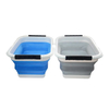 Seau pliable en silicone de 12 L avec double poign&eacute;e – Seau &agrave; eau pliable portable et &eacute;tanche pour l'ext&eacute;rieur, le lavage de voiture et la p&ecirc;che | OEM personnalis&eacute;