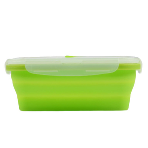 BPA-freie faltbare Silikon-Lunchbox 800 ml – auslaufsicherer faltbarer Lebensmittelbeh&auml;lter mit PP-Deckel f&uuml;r B&uuml;ro, Schule und Outdoor | OEM-Benutzerdefiniert