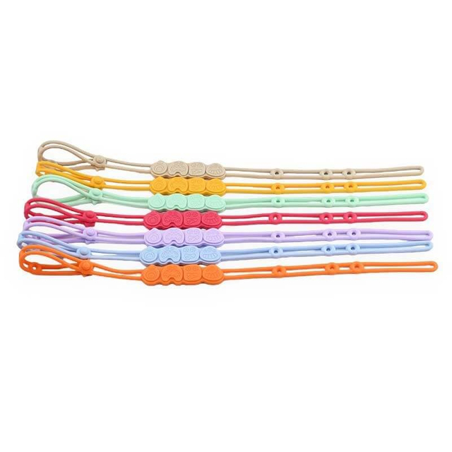 Correas de silicona para juguetes con forma de monstruo: cord&oacute;n doble, cierre a presi&oacute;n totalmente de silicona, m&aacute;s de 8 colores | Fabricante OEM declarado EN 12586, certificado por la FDA y EN 71-3
