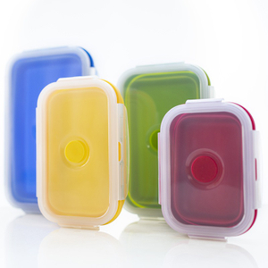 Conjunto de lancheira dobr&aacute;vel de silicone de qualidade alimentar personalizada