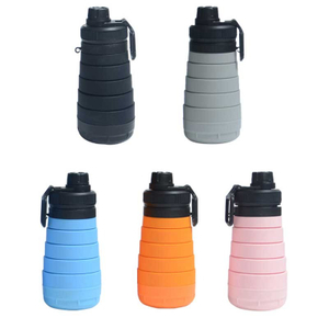 Bouteille d'eau pliable en silicone pour l'ext&eacute;rieur pour la randonn&eacute;e et les voyages | Fabricant OEM, certifi&eacute; FDA et LFGB